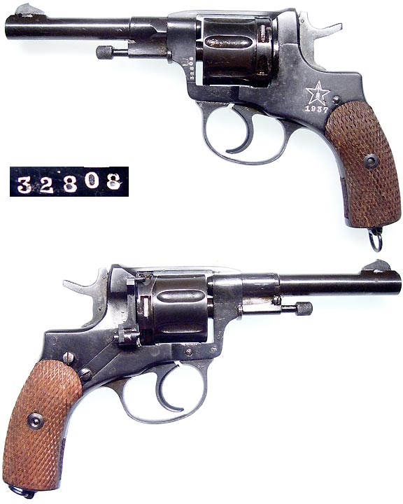 Original WWII Soviet M1985 Nagant revolver wooden grips with screws