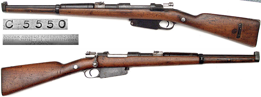 ARGENTINE Model 1891 Mauser bolt-action cavalry carbine C5550 (7.65x54) mfg...